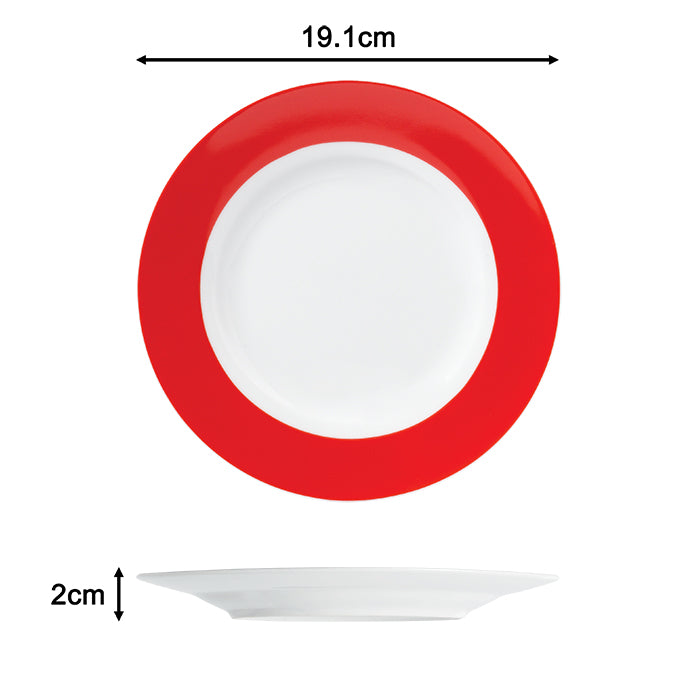 Red & White Geo Porcelain Dinnerware Set, 16 Pieces