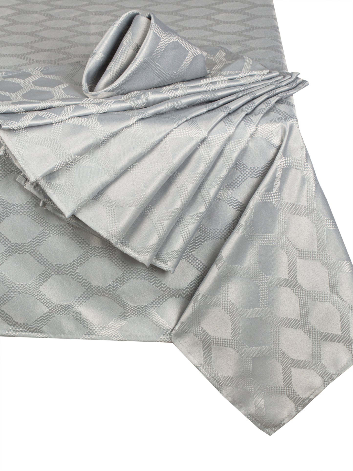 9pc SILVER Geo Table Linen Set