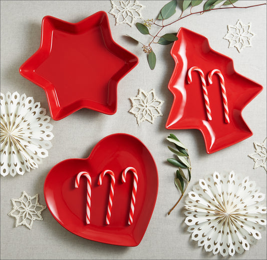 Christmas Red Serving Dishes, 3 Pieces