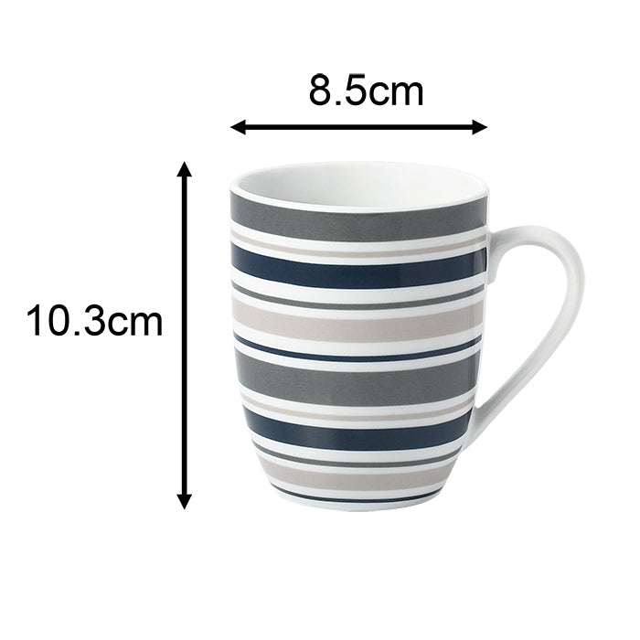 Brompton Grey Stripe Porcelain Dinnerware Set, 24 Pieces