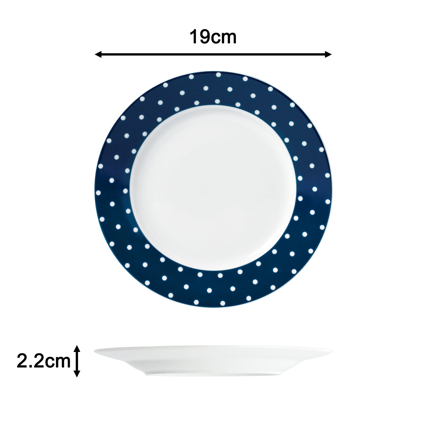 Blue & White Spot Porcelain Dinnerware Set, 24 Pieces