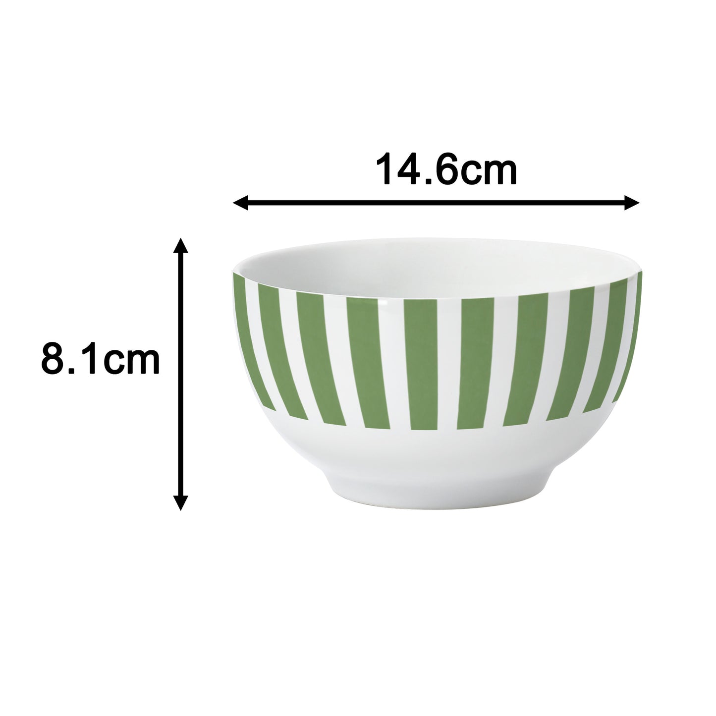 Green Split Stripe Porcelain Dinnerware Set, 24 Pieces