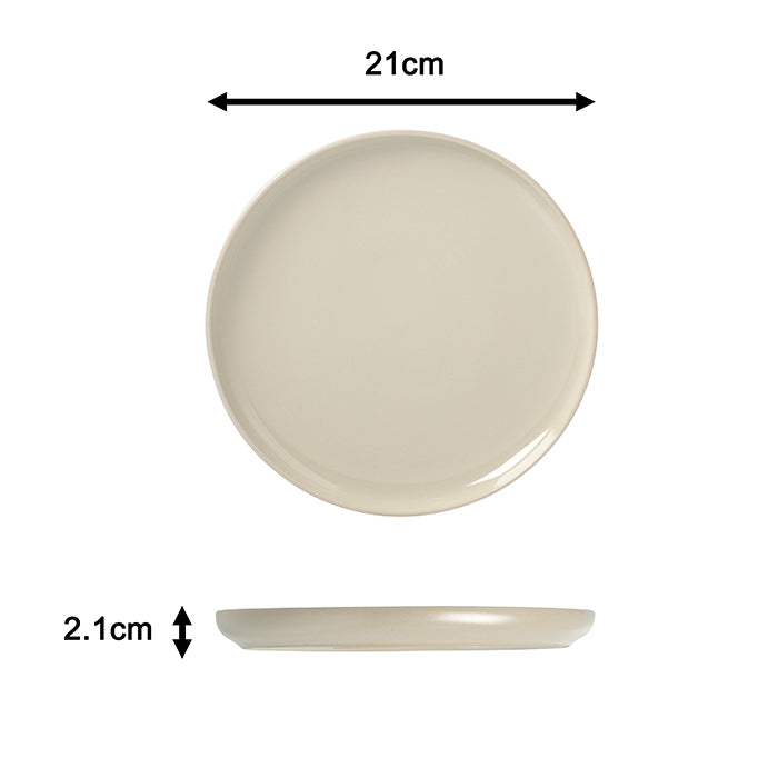 12pc 2tone (Matt & Shiny) Stone & Cream Dinner Set