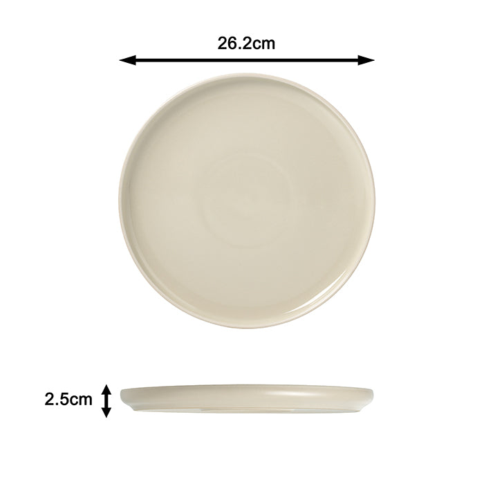 12pc 2tone (Matt & Shiny) Stone & Cream Dinner Set