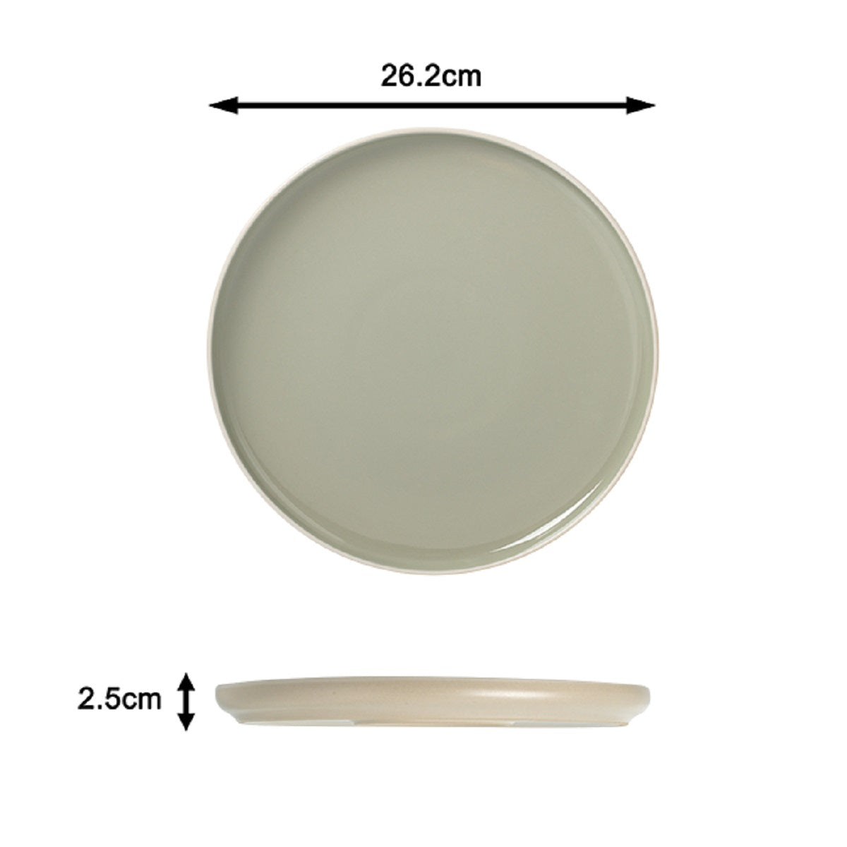 12pc 2tone (Matt & Shiny) Green & Cream Dinner Set