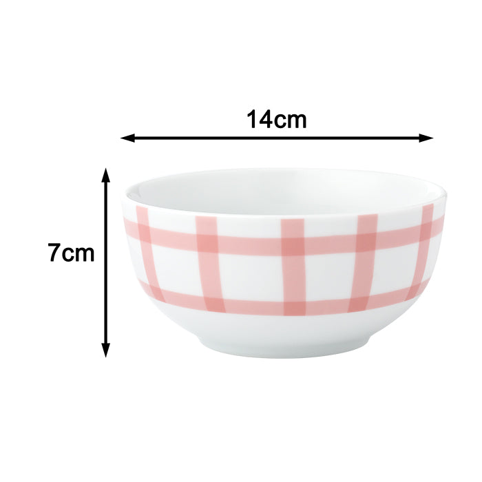 Gingham Pastels Porcelain Dinnerware Set, 12 Pieces