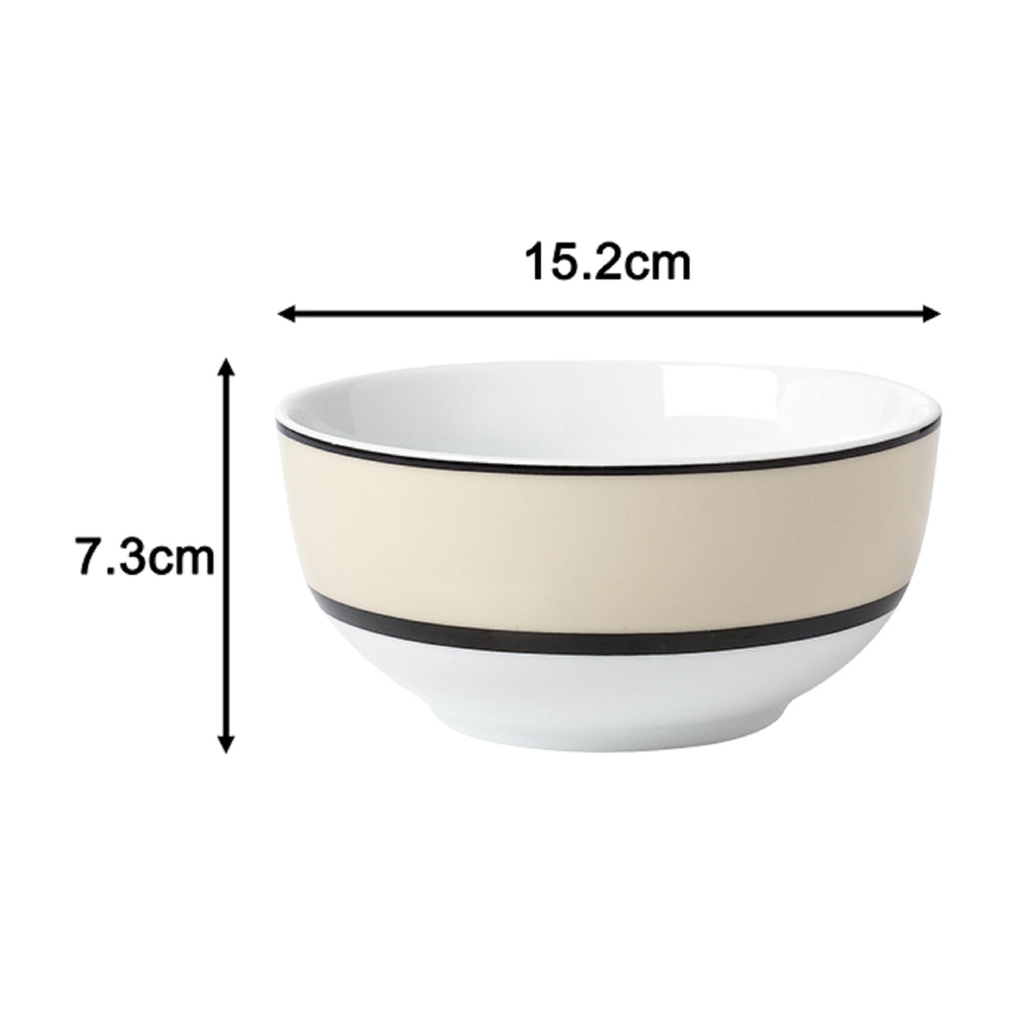 12pc York Cream Band Dinner Set