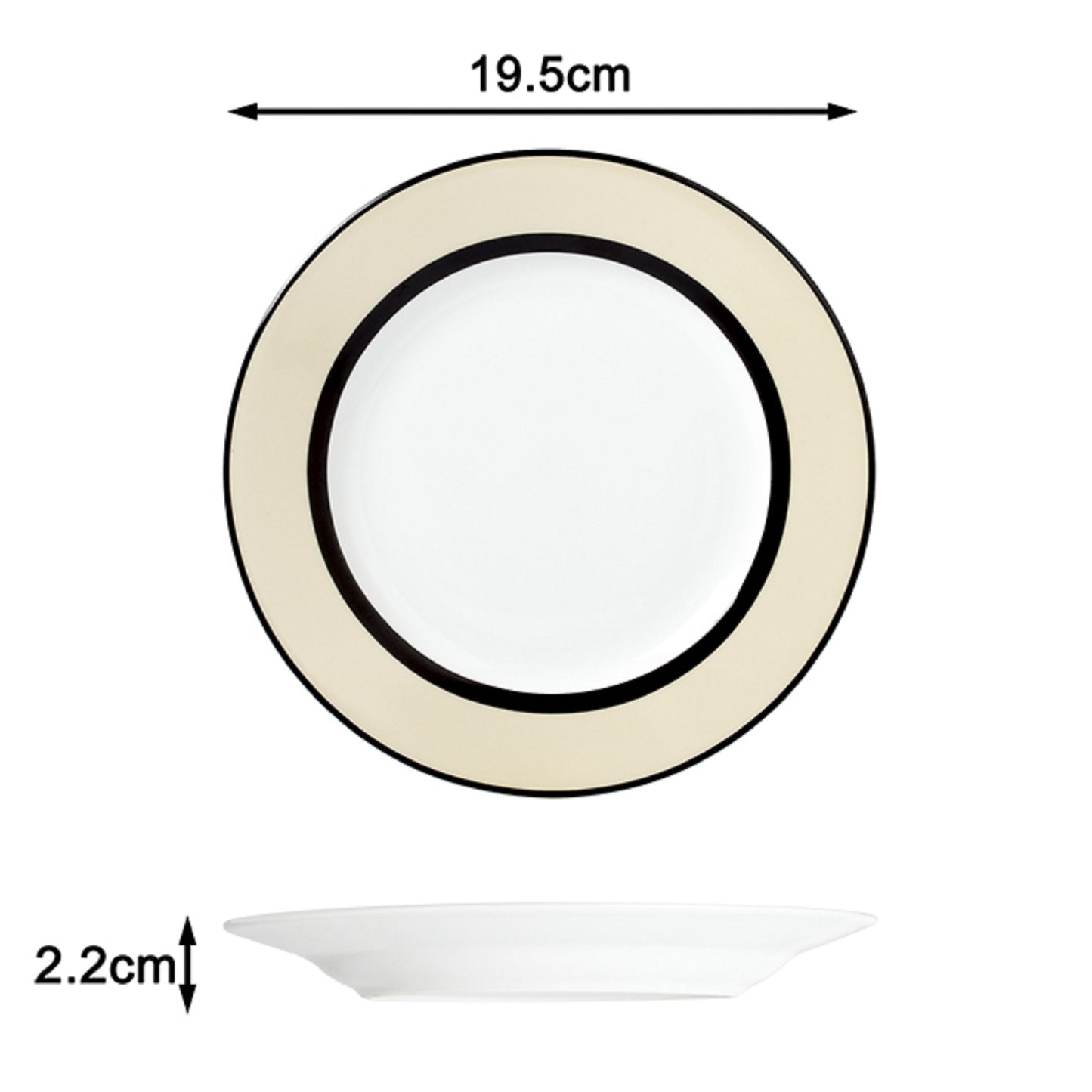 12pc York Cream Band Dinner Set