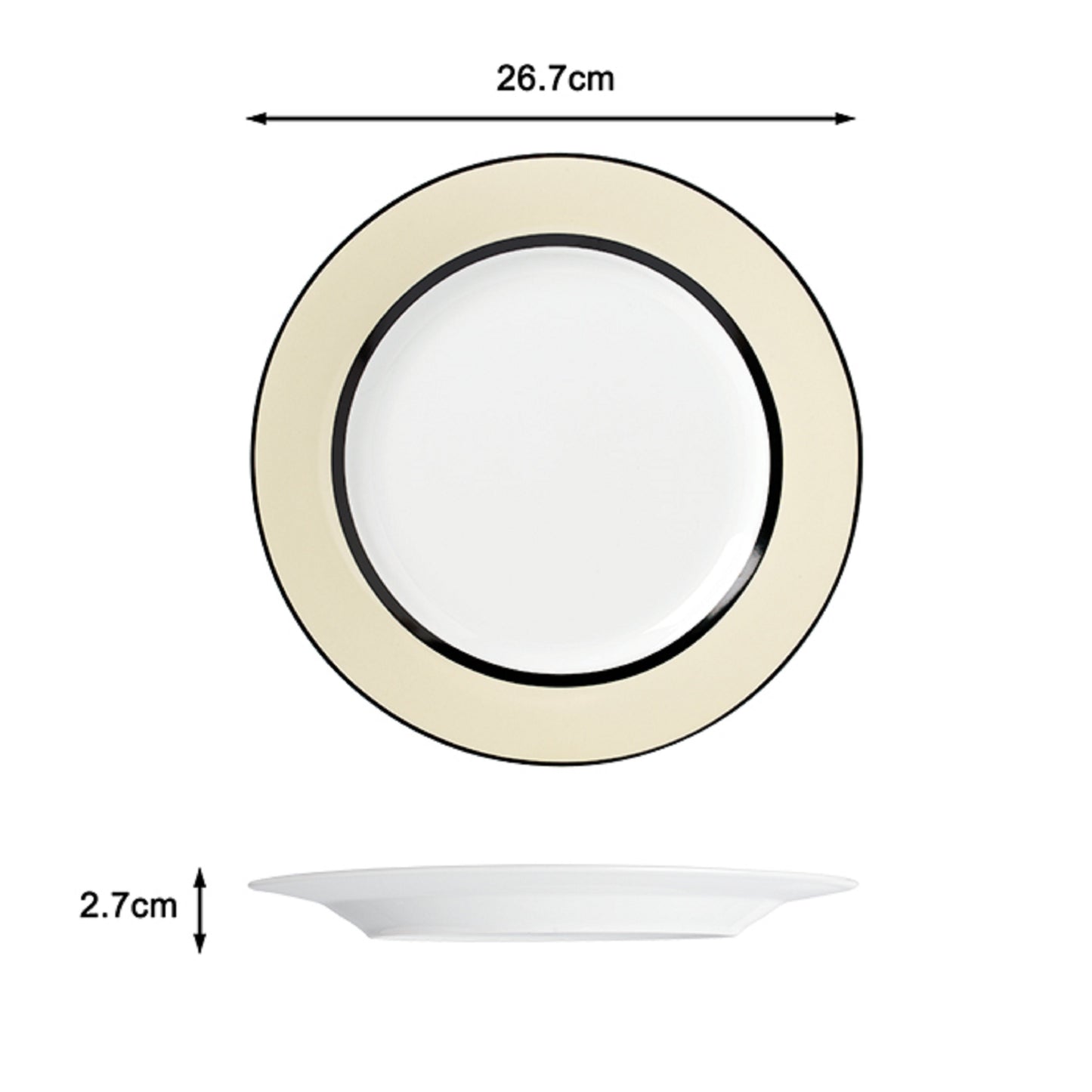 12pc York Cream Band Dinner Set