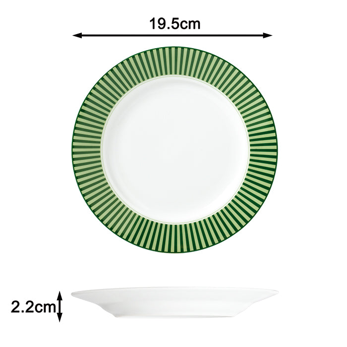 12pc Belmont Green Stripe Dinner Set