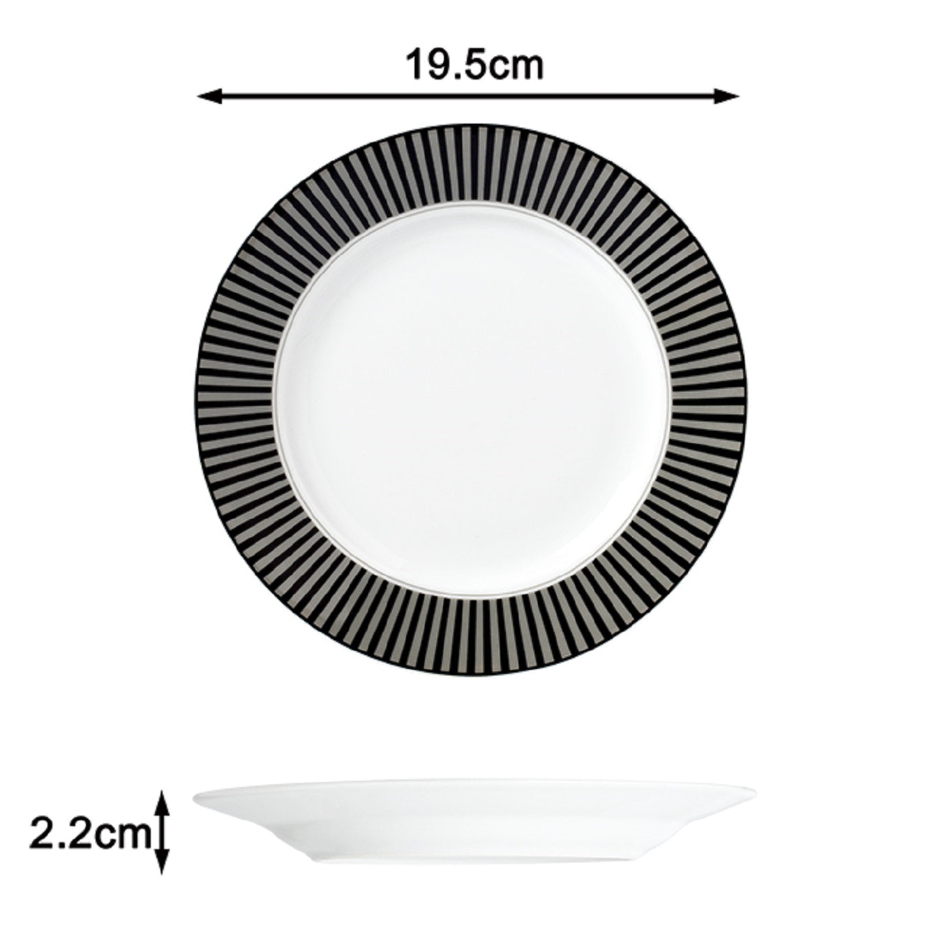 12pc Belmont Black Stripe Dinner Set