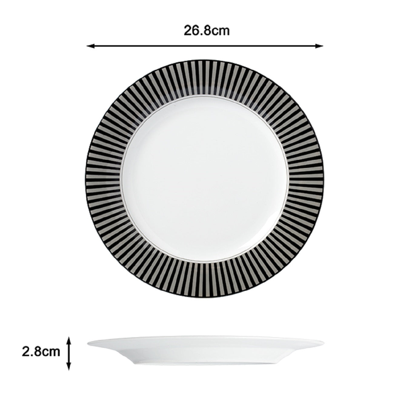 12pc Belmont Black Stripe Dinner Set