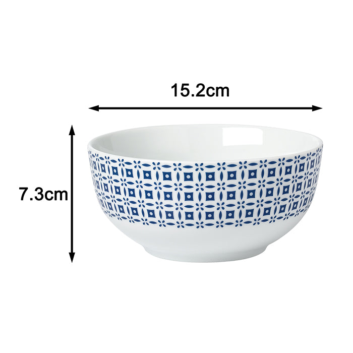 16pc Blue Geo Dinner Set