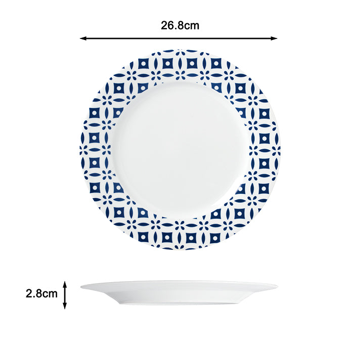 16pc Blue Geo Dinner Set