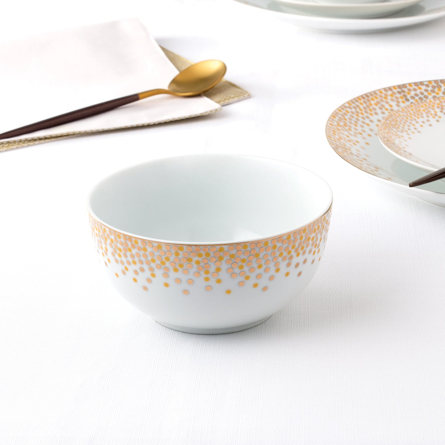 Gold Sparkle Christmas Porcelain Dinnerware Set, 12 Pieces