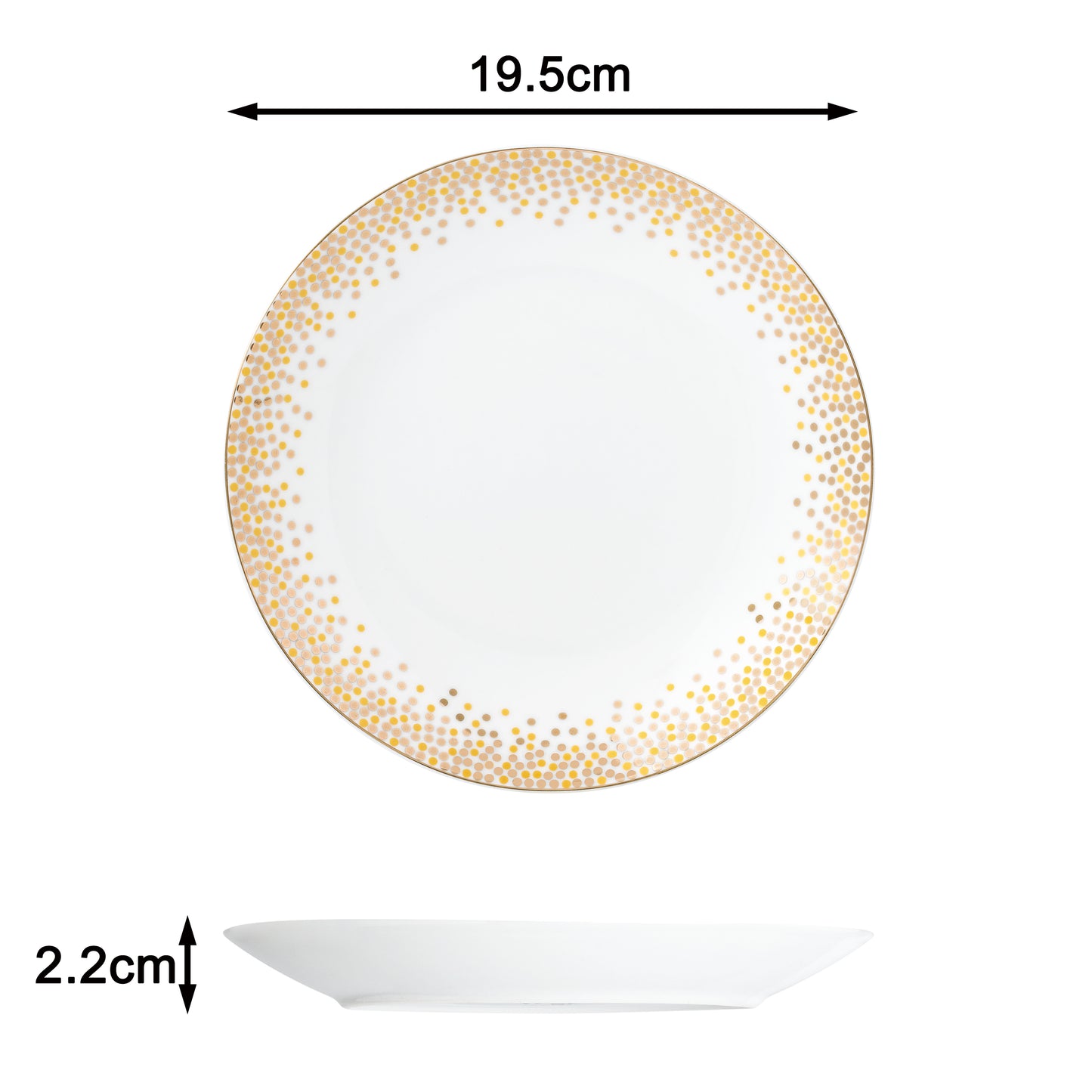 Gold Sparkle Christmas Porcelain Dinnerware Set, 12 Pieces