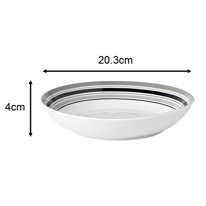 Grey Brompton Combination Tableware Set; Porcelain, Placemats and Cutlery, 80 Pieces