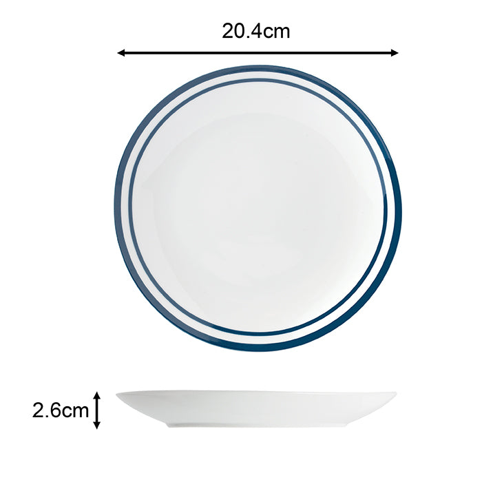 Blue Bistro Combination Tableware Set; Porcelain, Placemats and Cutlery, 80 Pieces