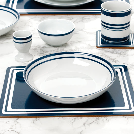 COMBINATION Dinnerware Set - Blue Bistro, 56 Pieces
