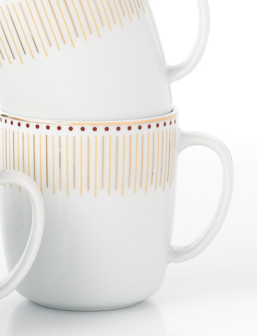 Gold Radiance Xmas Porcelain Mug Set, 4 Pieces