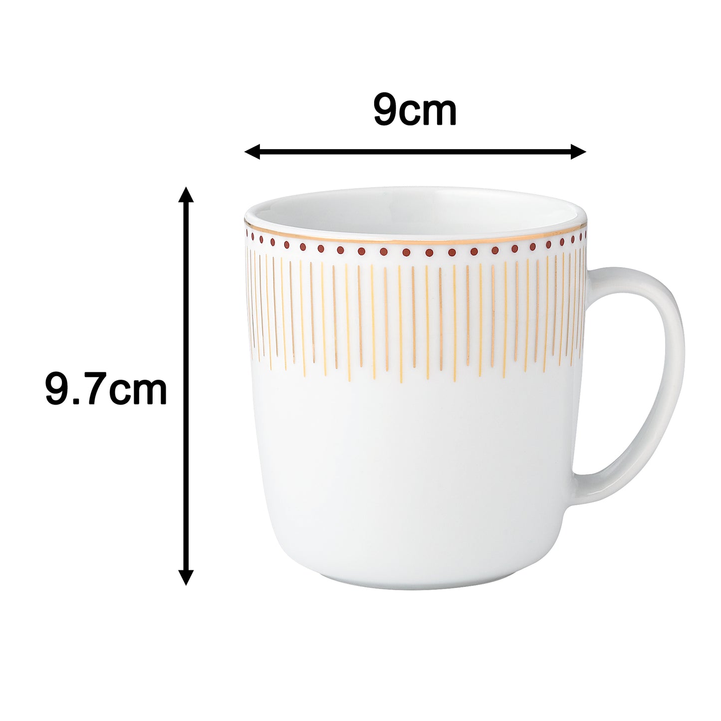 Gold Radiance Xmas Porcelain Mug Set, 4 Pieces