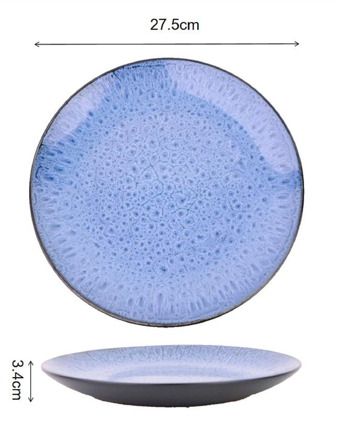 12pc Blue Reactive Glaze Dinner Set