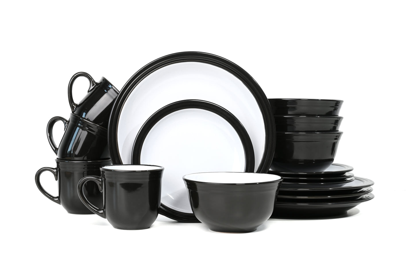 16 Piece Black Camden Dinner Set