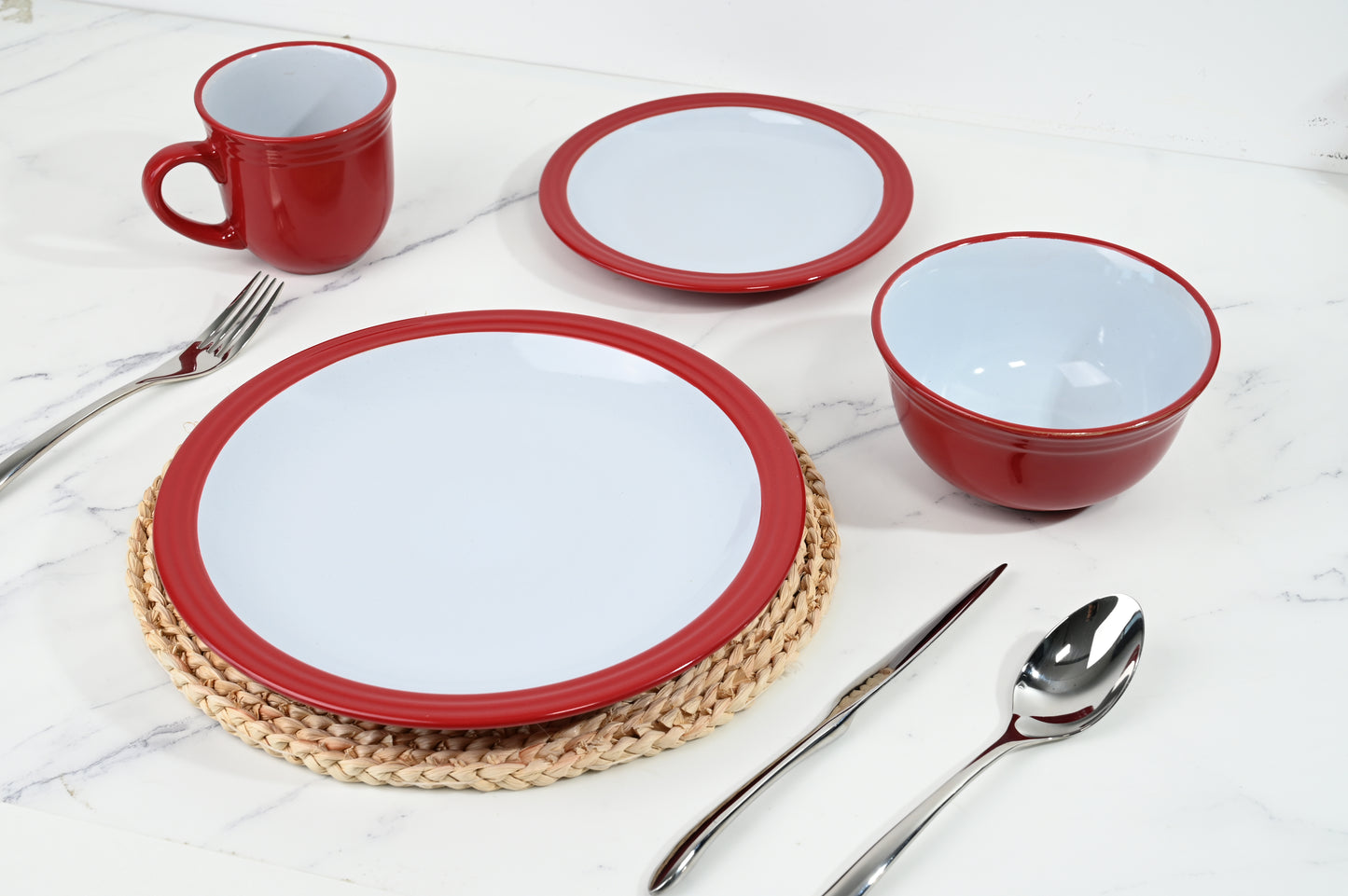 Camden Red Stoneware Dinnerware Set, 16 Pieces