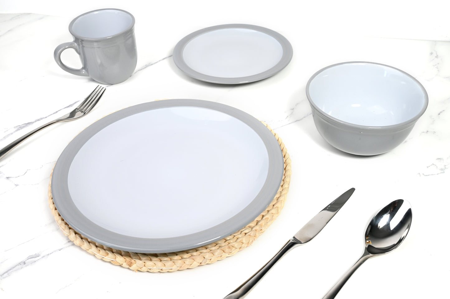 Camden Grey Stoneware Dinnerware Set, 16 Pieces