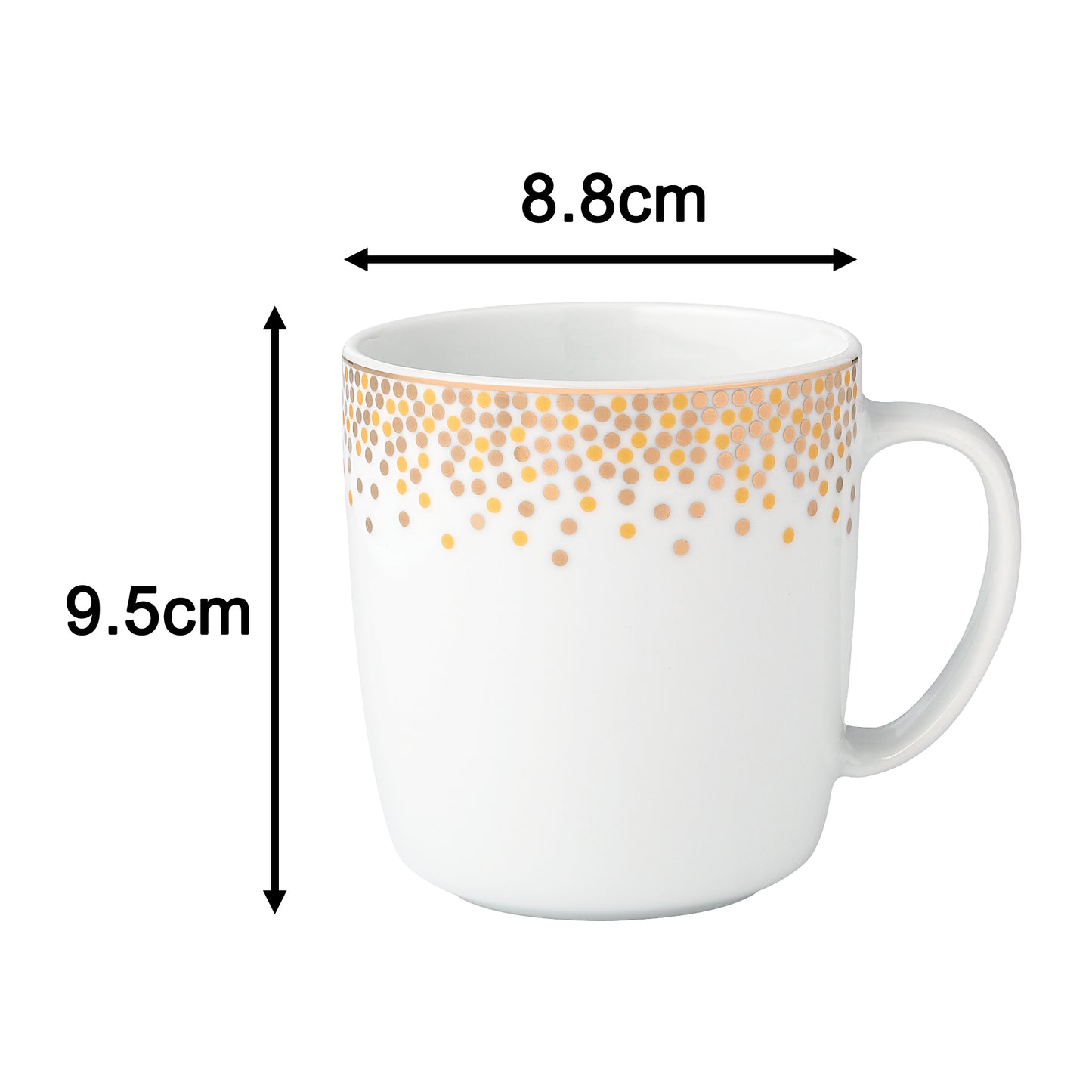 Gold Sparkle Christmas Porcelain Mug Set, 4 Pieces