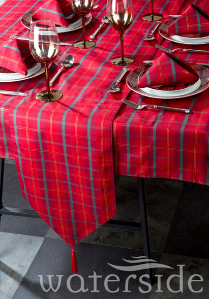 10pc Tartan Jacquard Table Linen Set