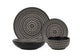 16PC Pad Print Black Dinner Set