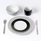 16PC Black & White Geo Dinner Set