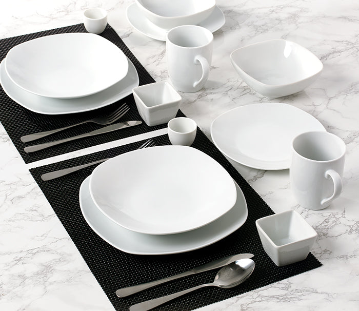 42PC White Porcelain Square