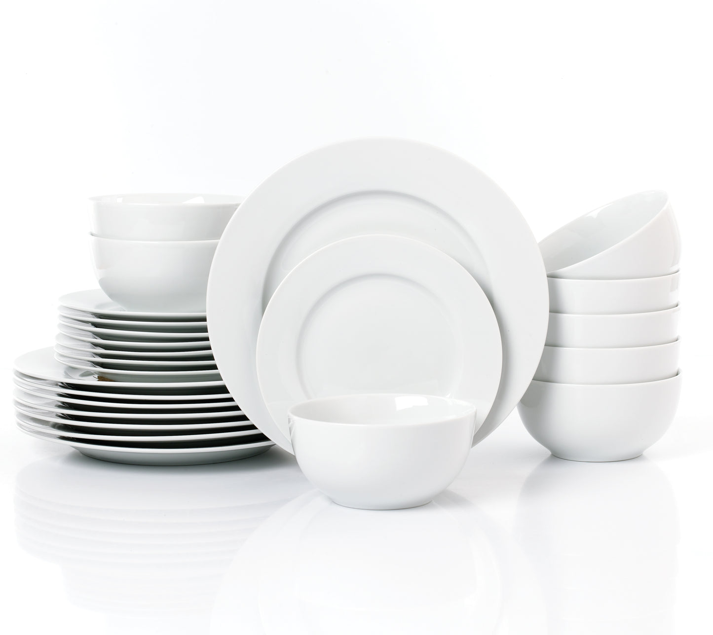 24pc White Rim Dinner Set