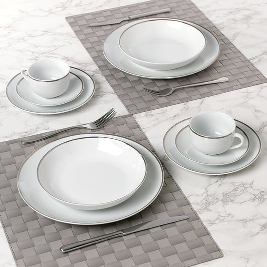 Platinum Porcelain Dinner Set, 30 Pieces