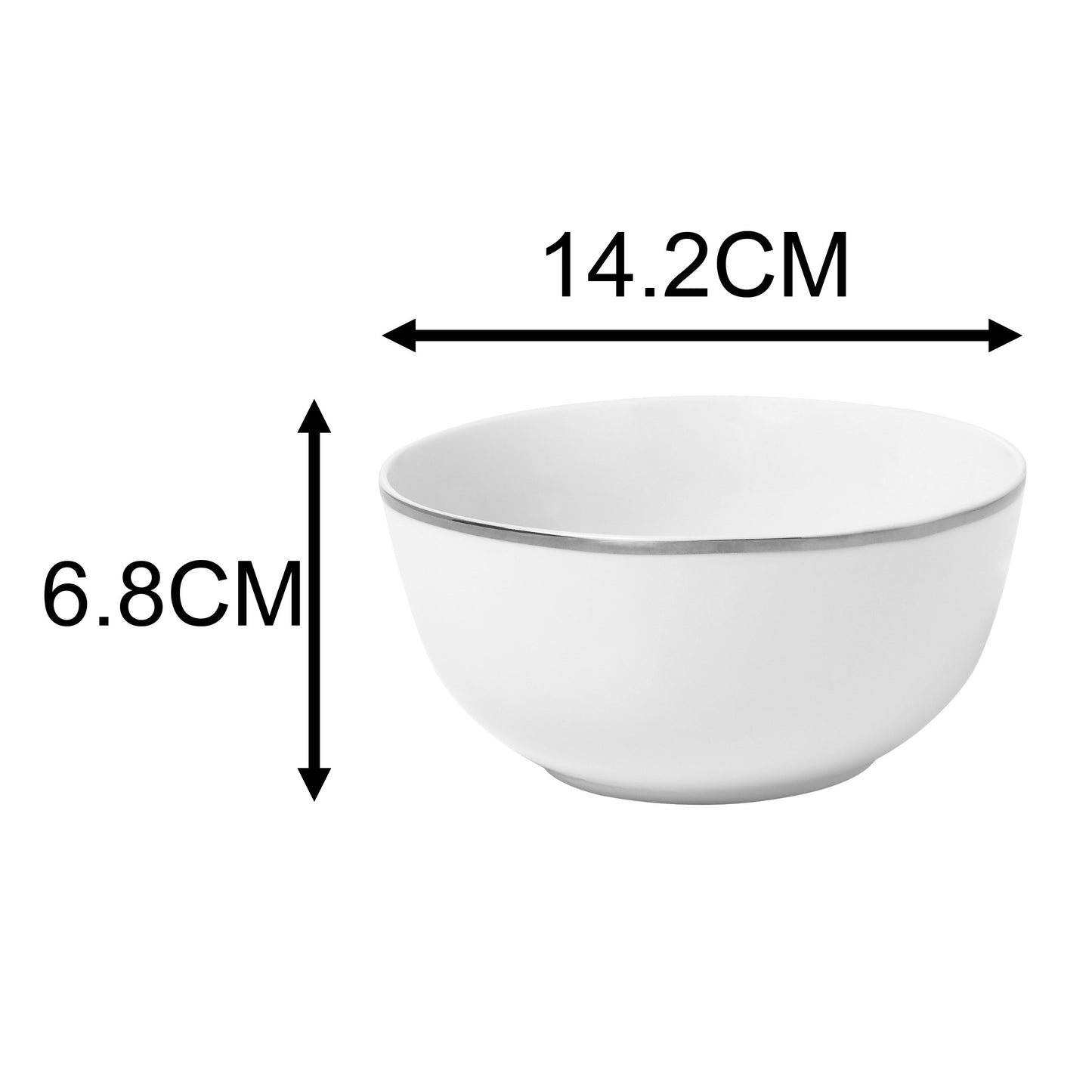Platinum Rim Porcelain Dinner Set, 12 Pieces