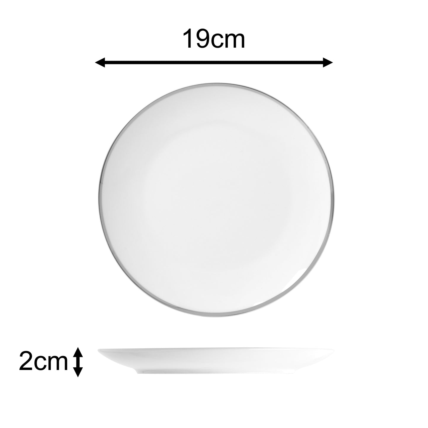 Platinum Rim Porcelain Dinner Set, 12 Pieces