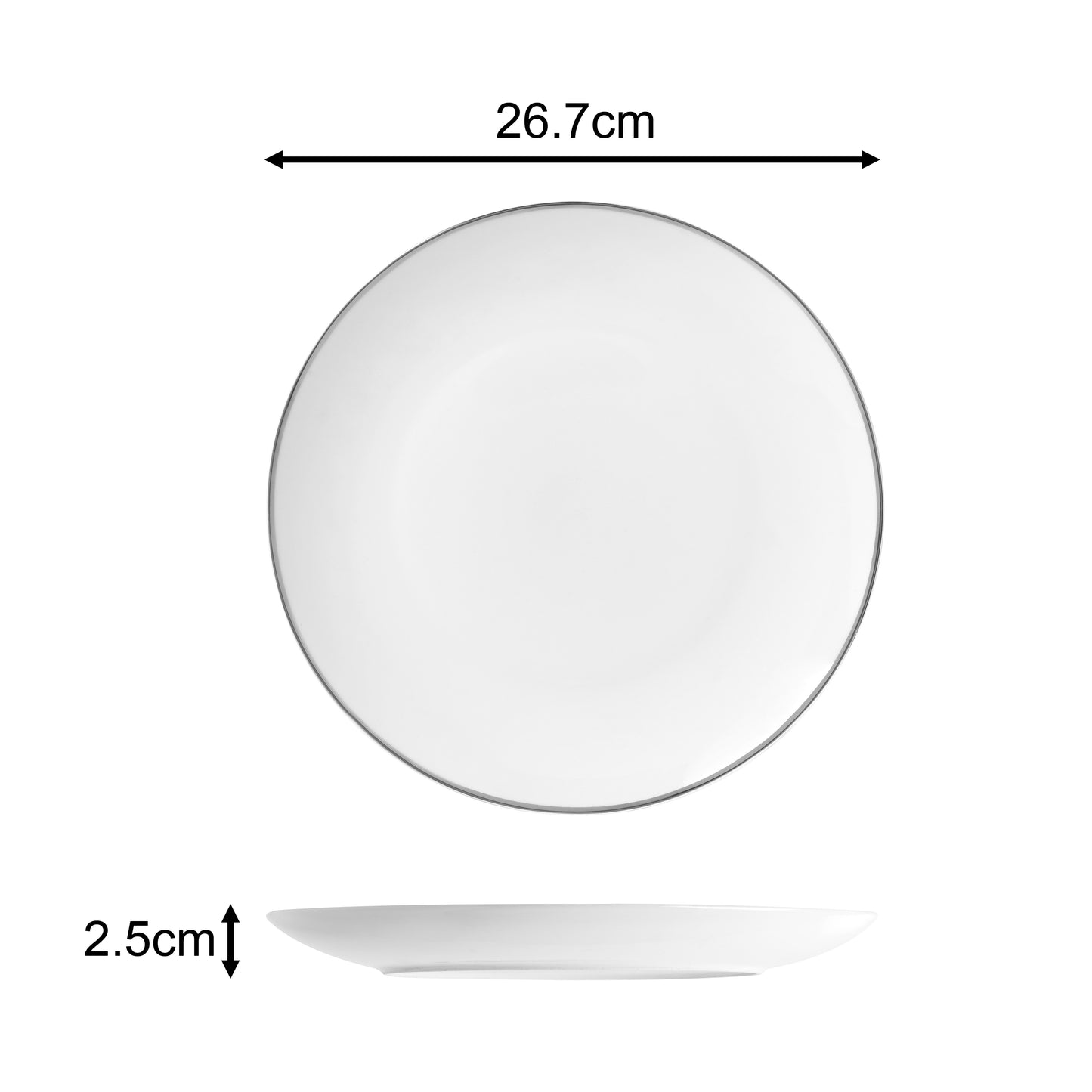 Platinum Rim Porcelain Dinner Set, 12 Pieces