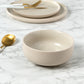 12pc 2tone (Matt & Shiny) Stone & Cream Dinner Set