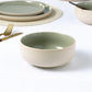 12pc 2tone (Matt & Shiny) Green & Cream Dinner Set
