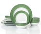 12pc Belmont Green Stripe Dinner Set