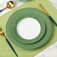 12pc Belmont Green Stripe Dinner Set
