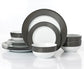 12pc Belmont Black Stripe Dinner Set