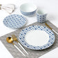 16pc Blue Geo Dinner Set