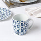 16pc Blue Geo Dinner Set