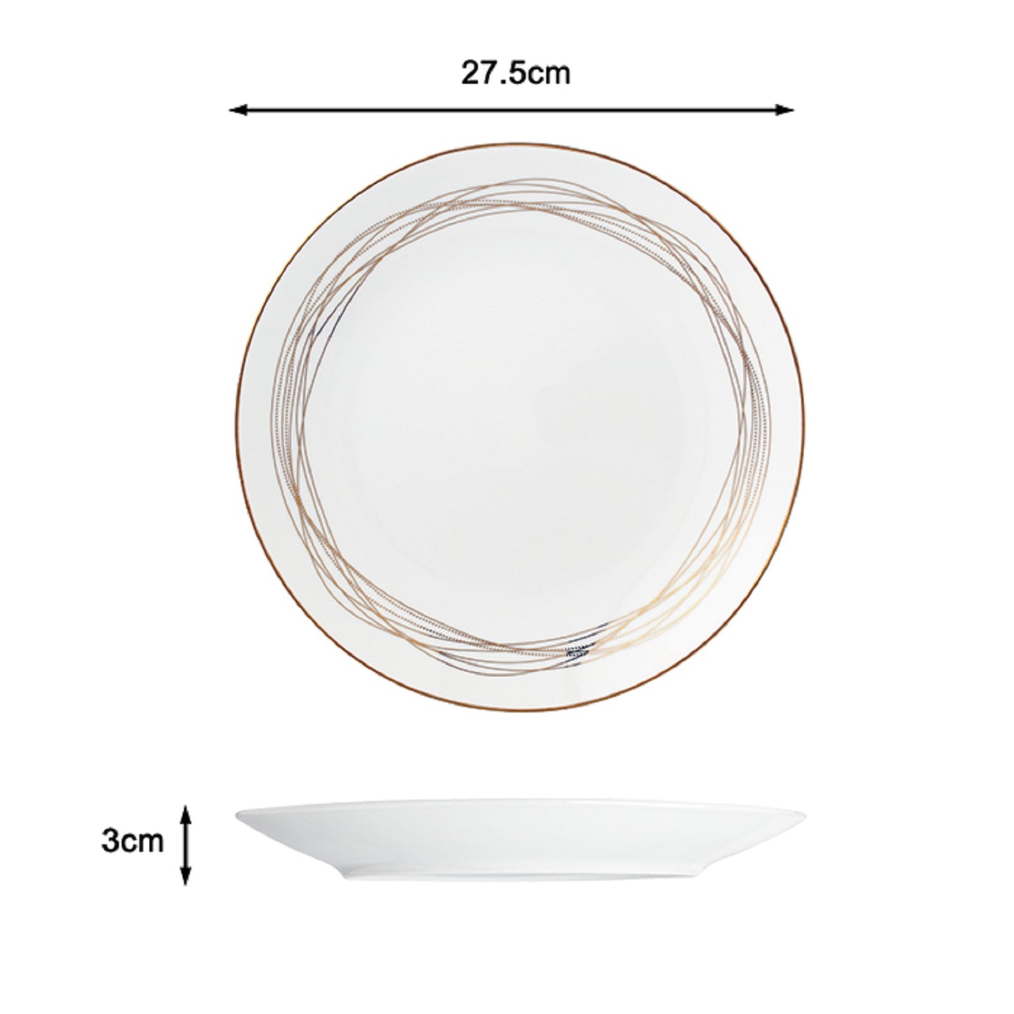 12pc Gold Swirl Dinner Set