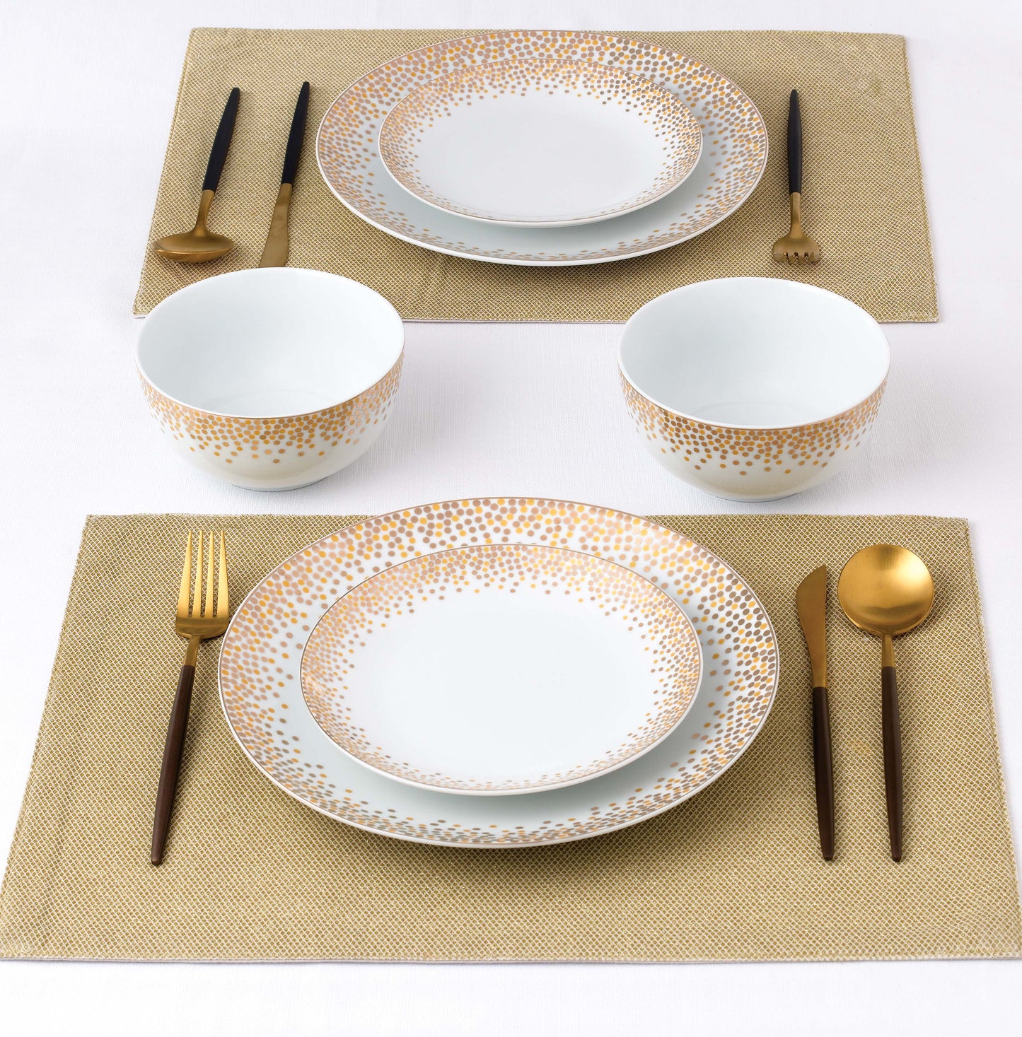12pc Gold Sparkle Dinner Set