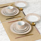 20pc Mosaic Cream & Gold Dinner Set