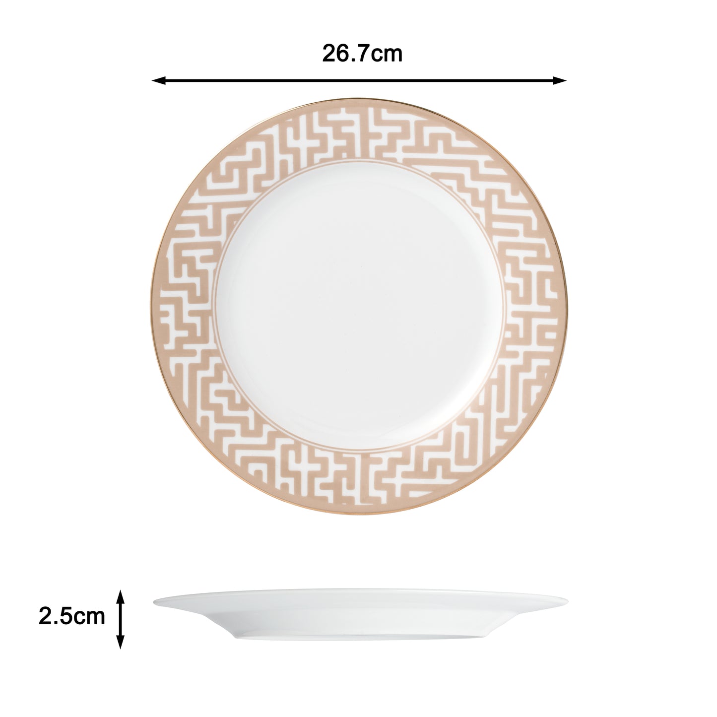 20pc Mosaic Cream & Gold Dinner Set